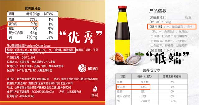 (Please do choose the oyster sauce product where oyster juice ranks 1st in the list of ingredients)
